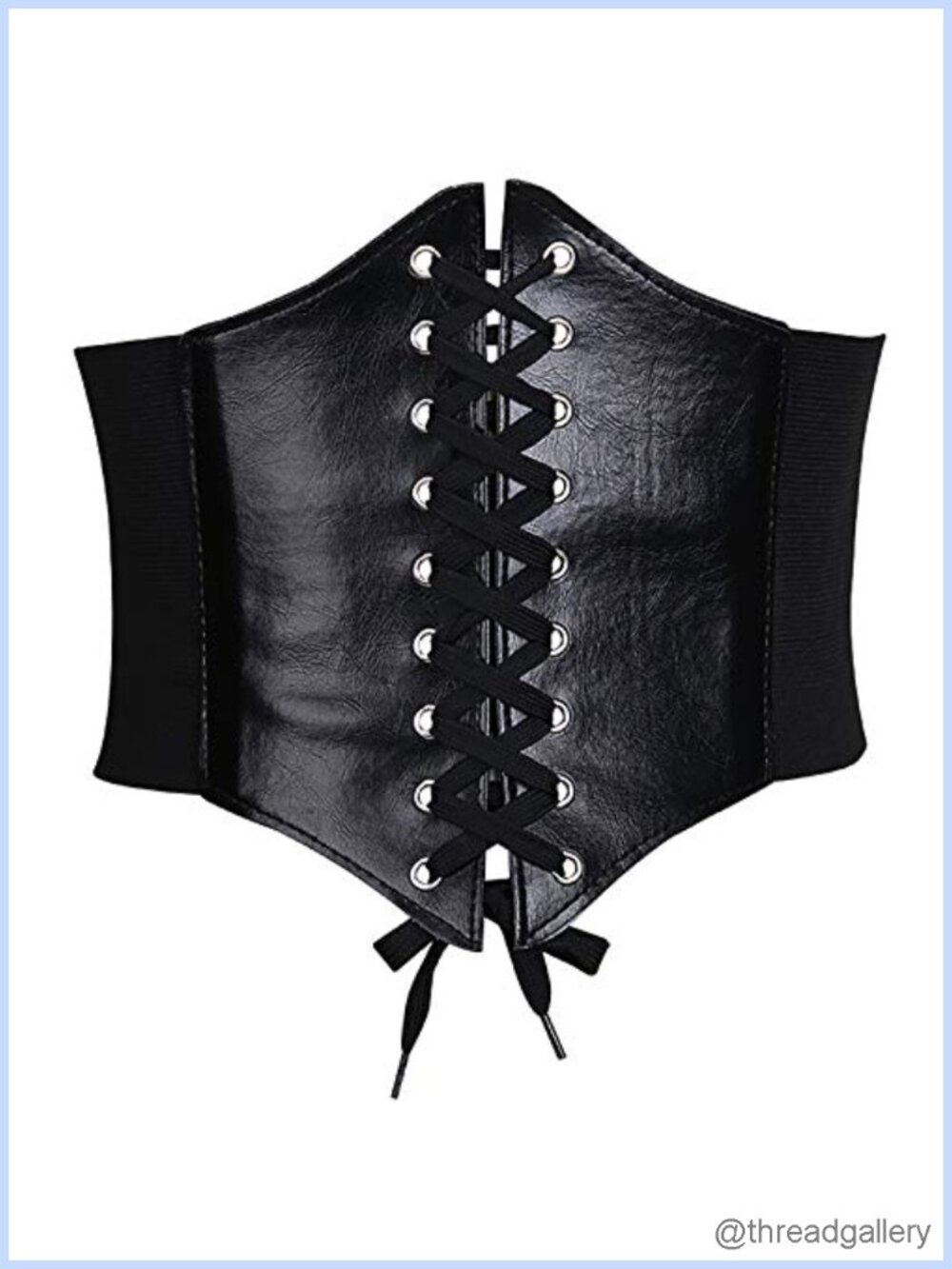 Women's Wide Elastic Lace-Up Waspie Corset Belt for Dresses